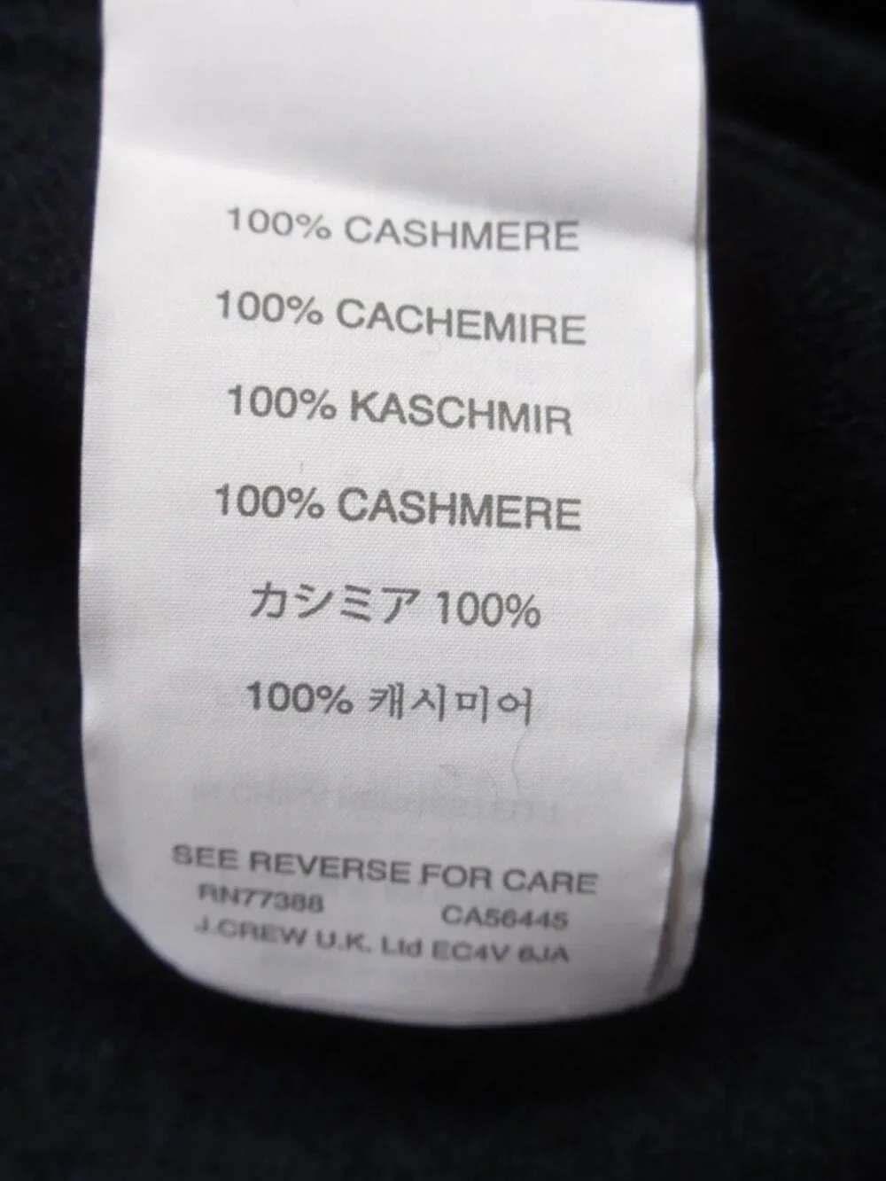 NWT J.Crew Collection Italian Cashmere Long-sleeve T-shirt in Navy Sweater M
